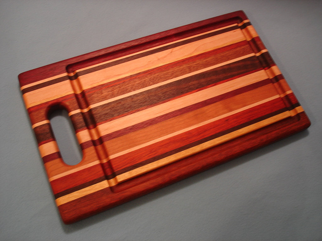 Lucky Stripes Collection Small Cutting Board with Handle - Random Hardwoods