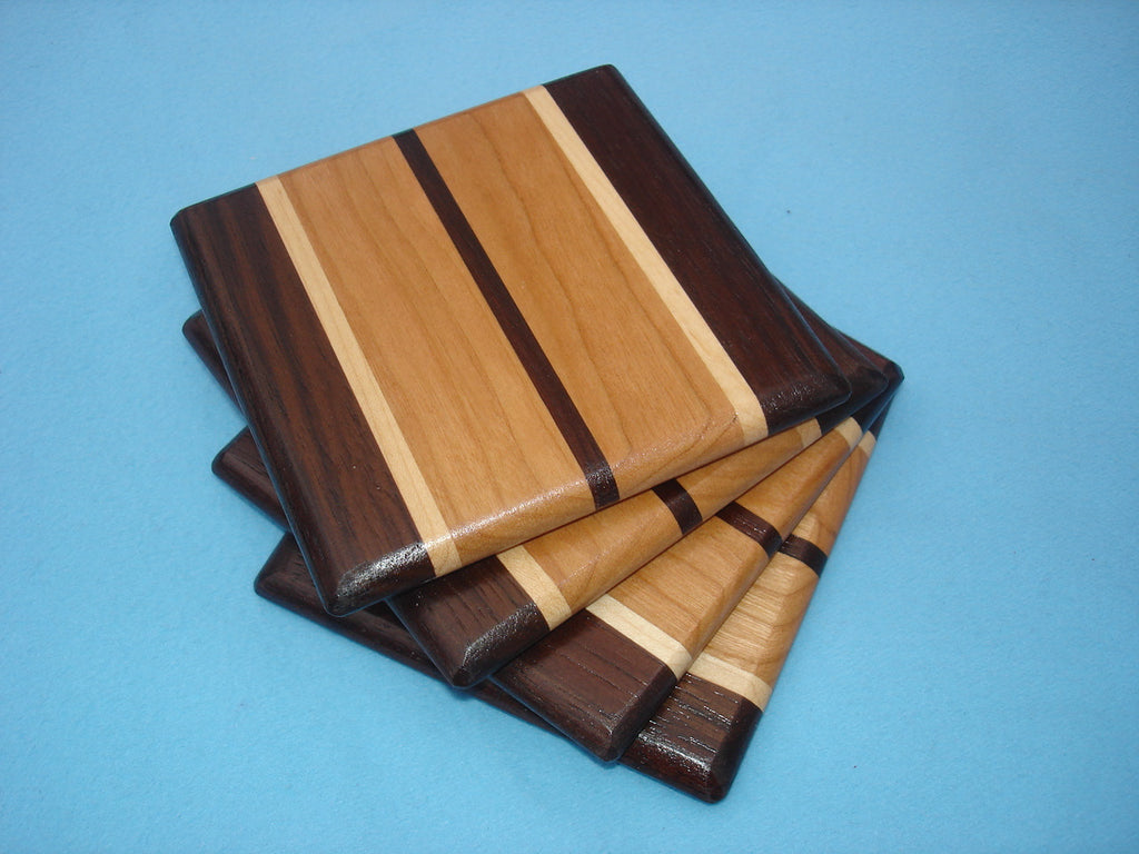 Wood Coasters - Walnut, Maple & Cherry